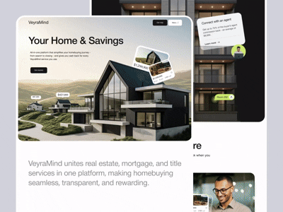 Animated preview of a modern real estate platform interface